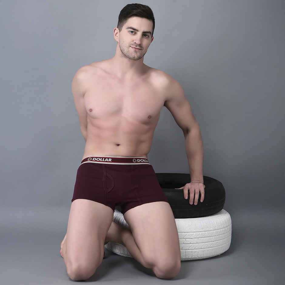 Dollar Bigboss Men's Solid Combed Trunk With Double Pouch Support | Pack Of 2 | Assorted - XXL