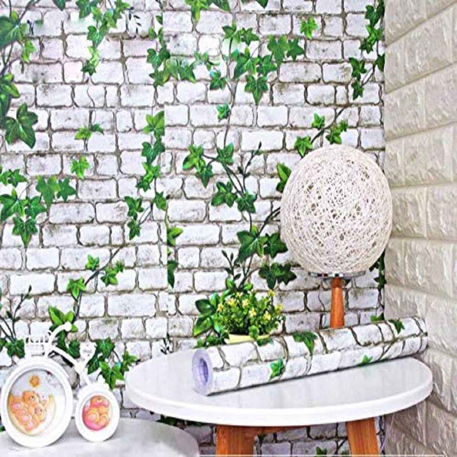 Wollzo Leafy Look Self-Adhesive Wallpaper | 45 x 1000 cm