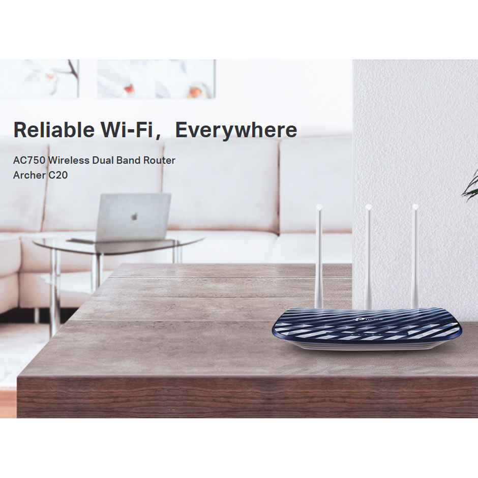 TP-Link Archer C20 AC750 Dual Band Wireless Cable Router,4 10/100 LAN + 10/100 WAN Ports, 3 Antennas