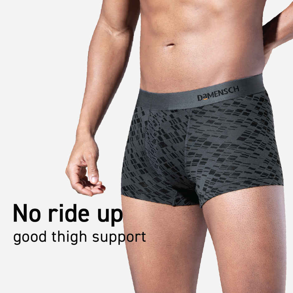 DaMENSCH Men's Modal Trunks | Silver and Grey - M