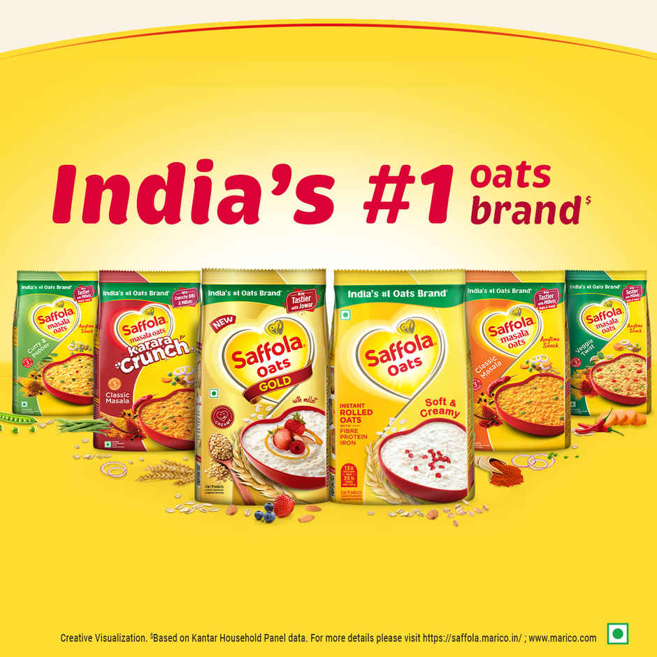Saffola Rolled Oats | Soft & Creamy Oats | Power of Protein | Iron & Fibre | Nutritious Grain Jar