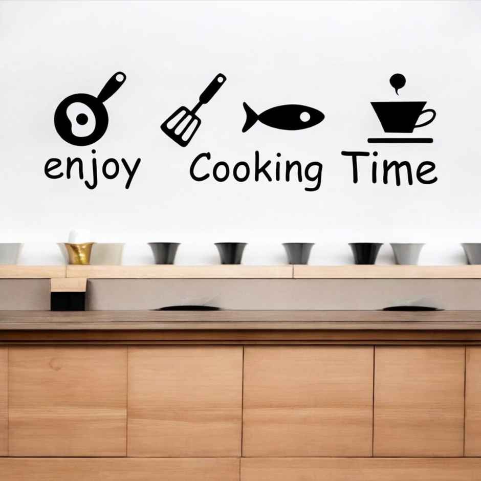 Wollzo 100 cm Cooking quotes Self Adhesive Sticker