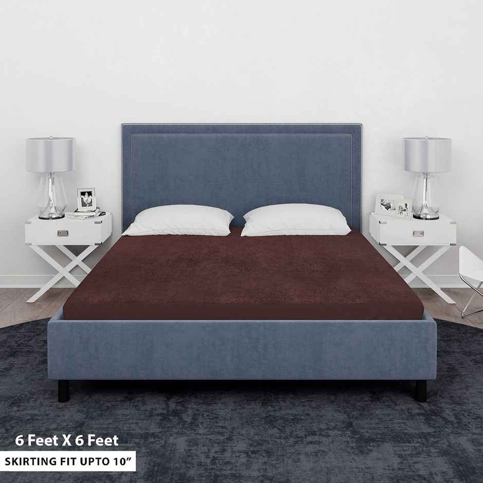 Sassoon Double Size Bed Mattress Protector | 6 x 6 Feet | Cocoa