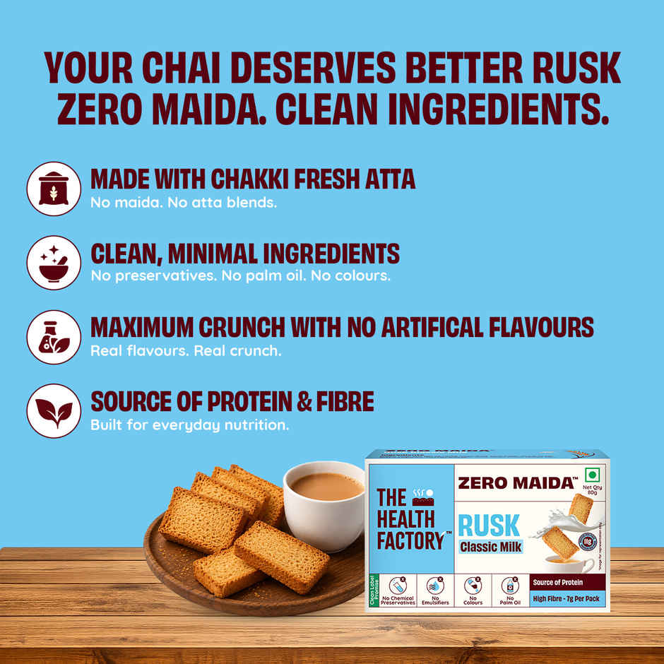 The Health Factory Milk Rusk | Zero Maida