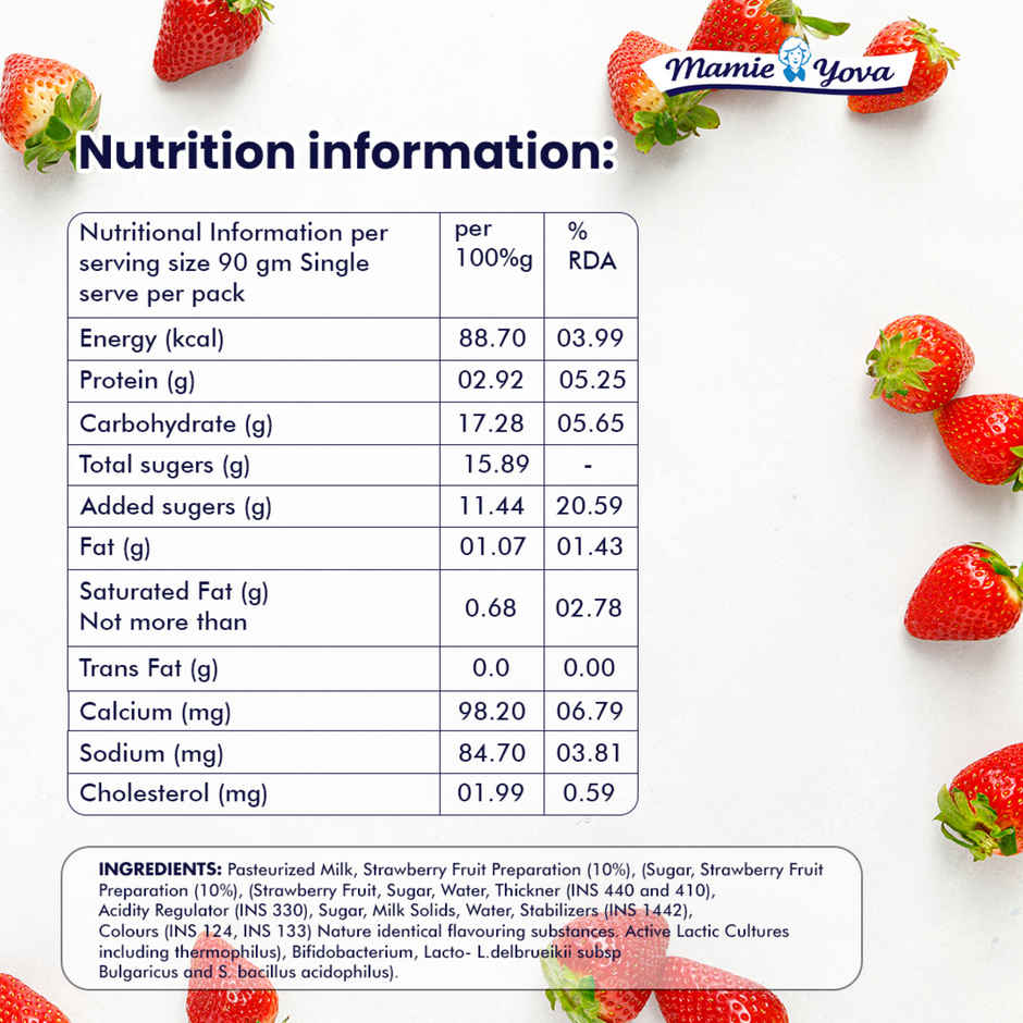 Mamie Yova Deliciously French Fruit Yogurt Mango(90gms) & Mamie Yova Deliciously French Fruit Yogurt Strawberry(90gms) Combo 