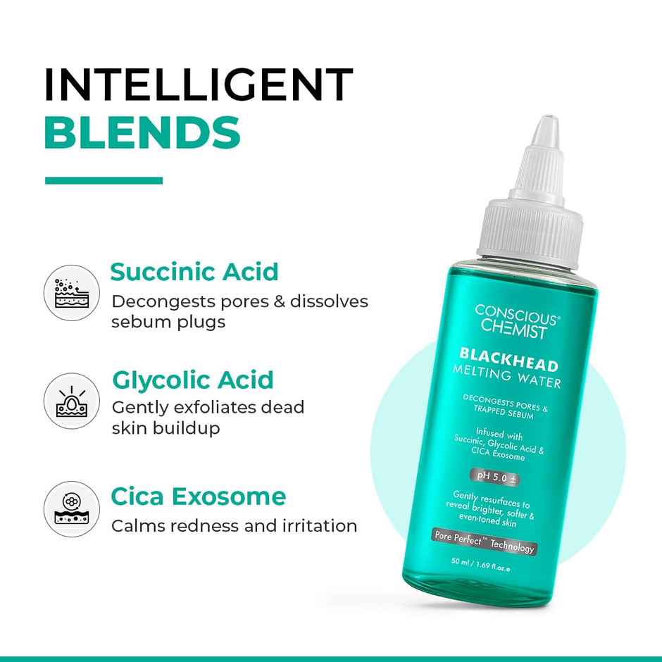Conscious Chemist Blackhead Melting Water with Succinic & Glycolic Acid for Clear, Smooth Skin
