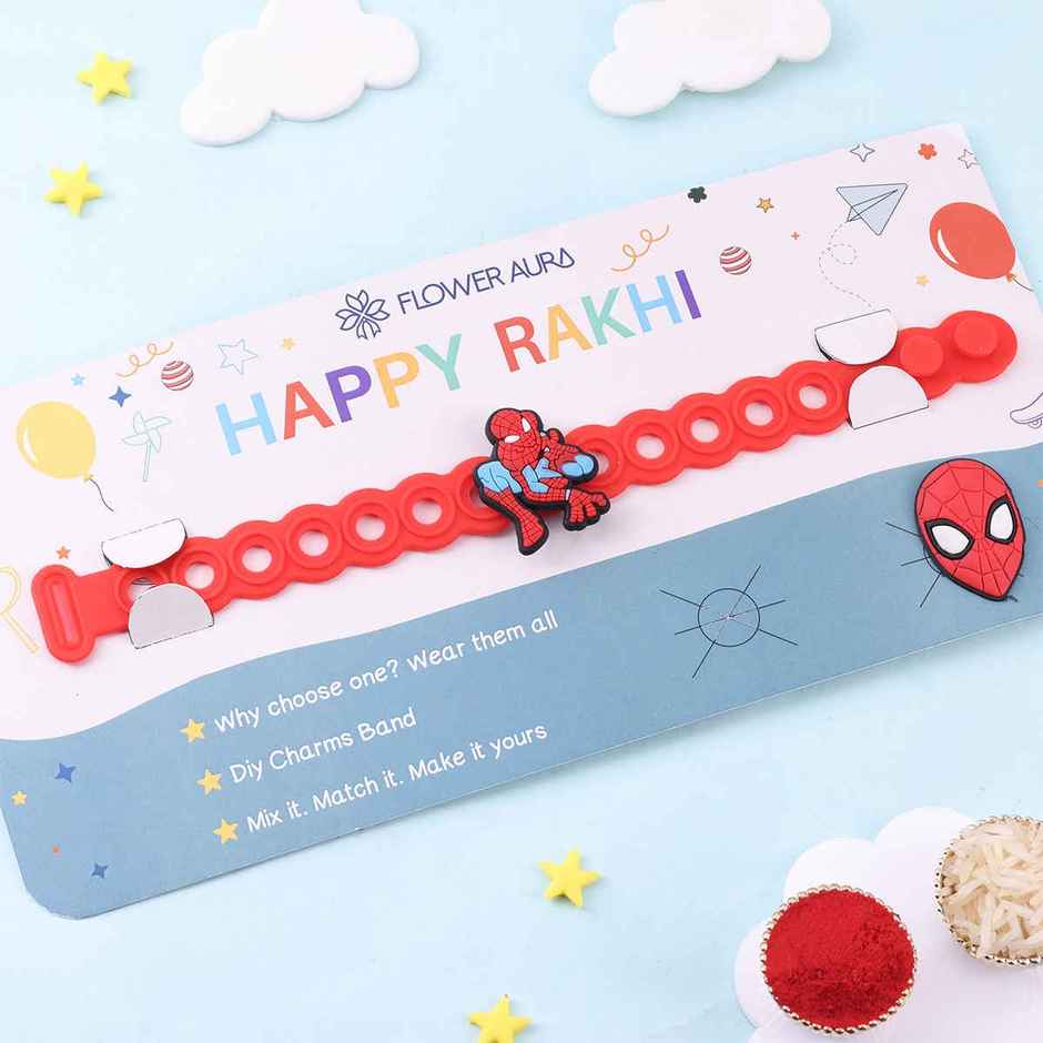 Kids Rakhi | Spider-Man Crocs Charm | Pack of 1 | Floweraura