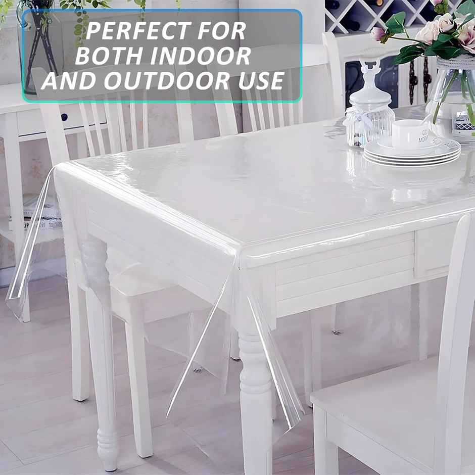 Kuber Industries Dining Table cover 6 Seater|Transparent Dining Table Cover