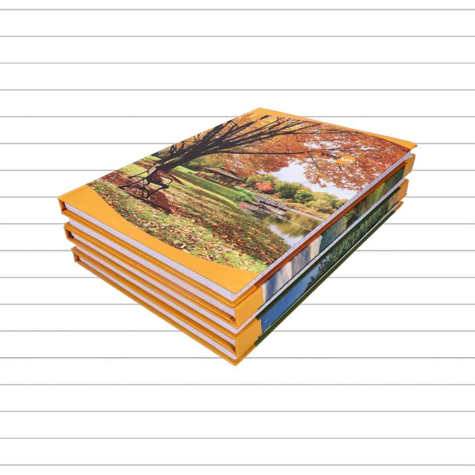 Navneet Youva Case Bound Single Line Long Book | 21x29.7 cm, 288 Pages, Assorted Designs