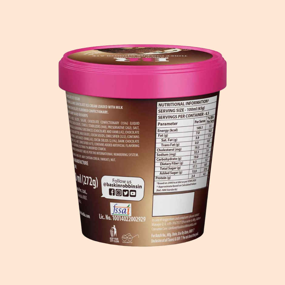 Baskin Robbins Three Cheers Chocolate Ice Cream Tub