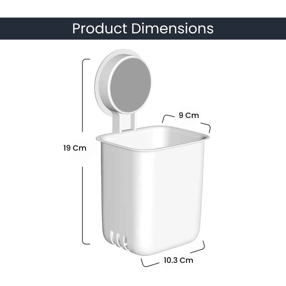 Zulaxy Adhesive Wall Mounted Storage & Toothbrush Holder | White | Pack of 2