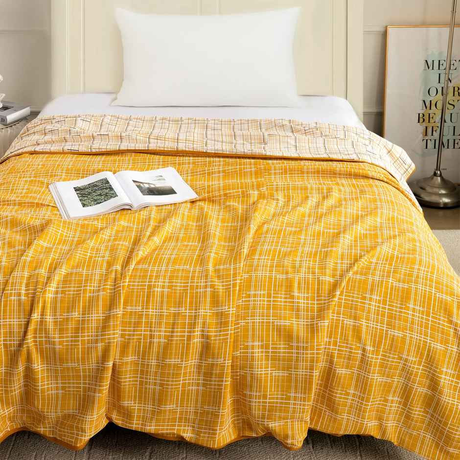 Story@home Printed Single Dohar/Duvet Cover (Cotton, Brown, White) (220x144x2 cms)