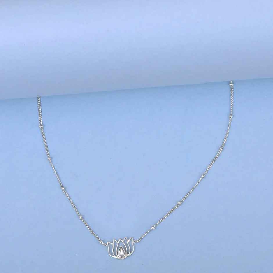 Unniyarcha Lotus 92.5 Sterling Silver Anklet