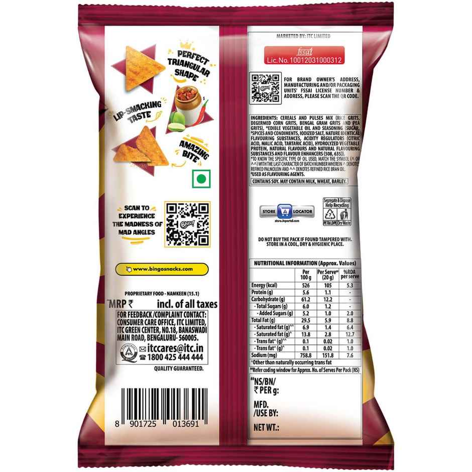 Bingo! Mad Angles Achaari Masti Crisps | Crunchy & Tasty