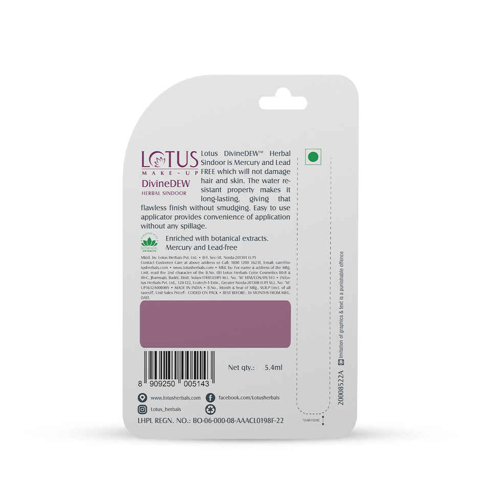Lotus Make-Up Divine Dew Herbal Sindoor Love Drop Water And Smudge Resistant