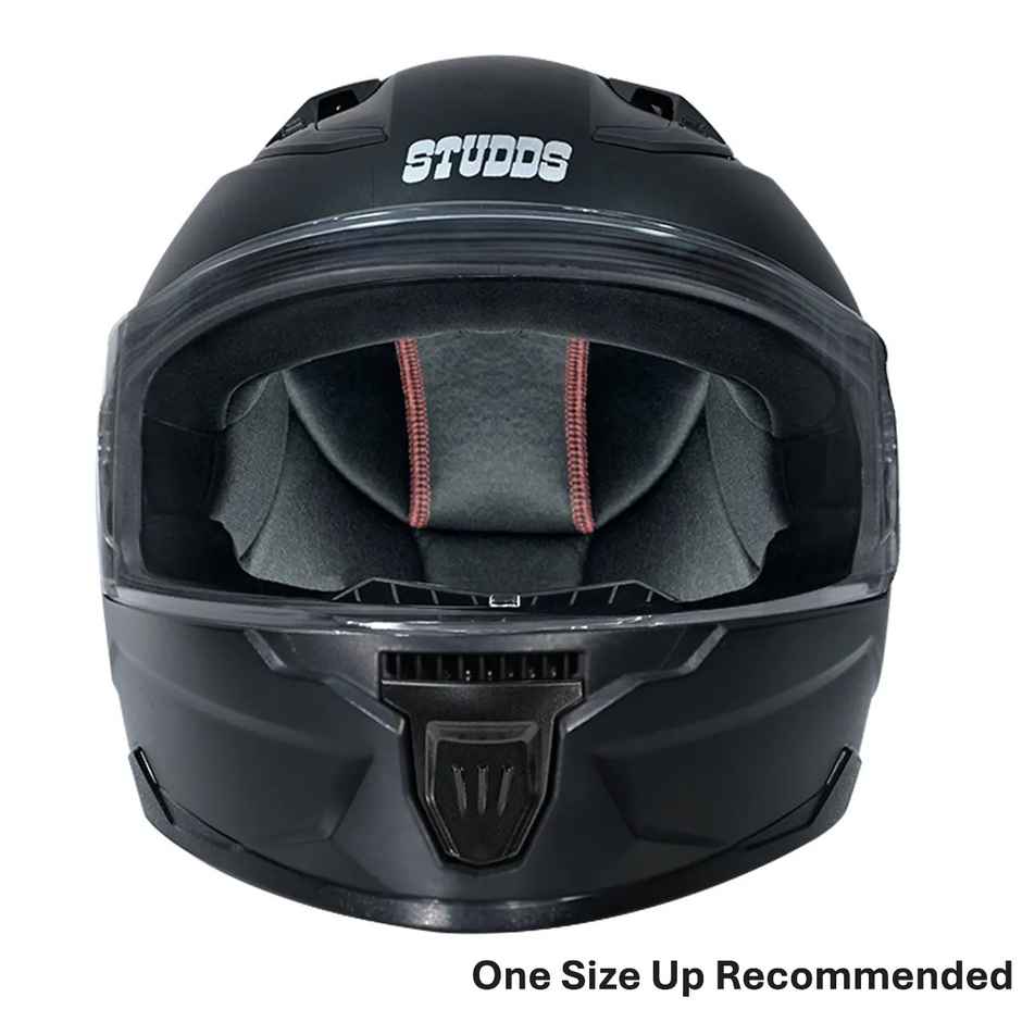 Studds Raider Street Isi Certified Full Face Helmet For Men With Clear Visor (Black - M)