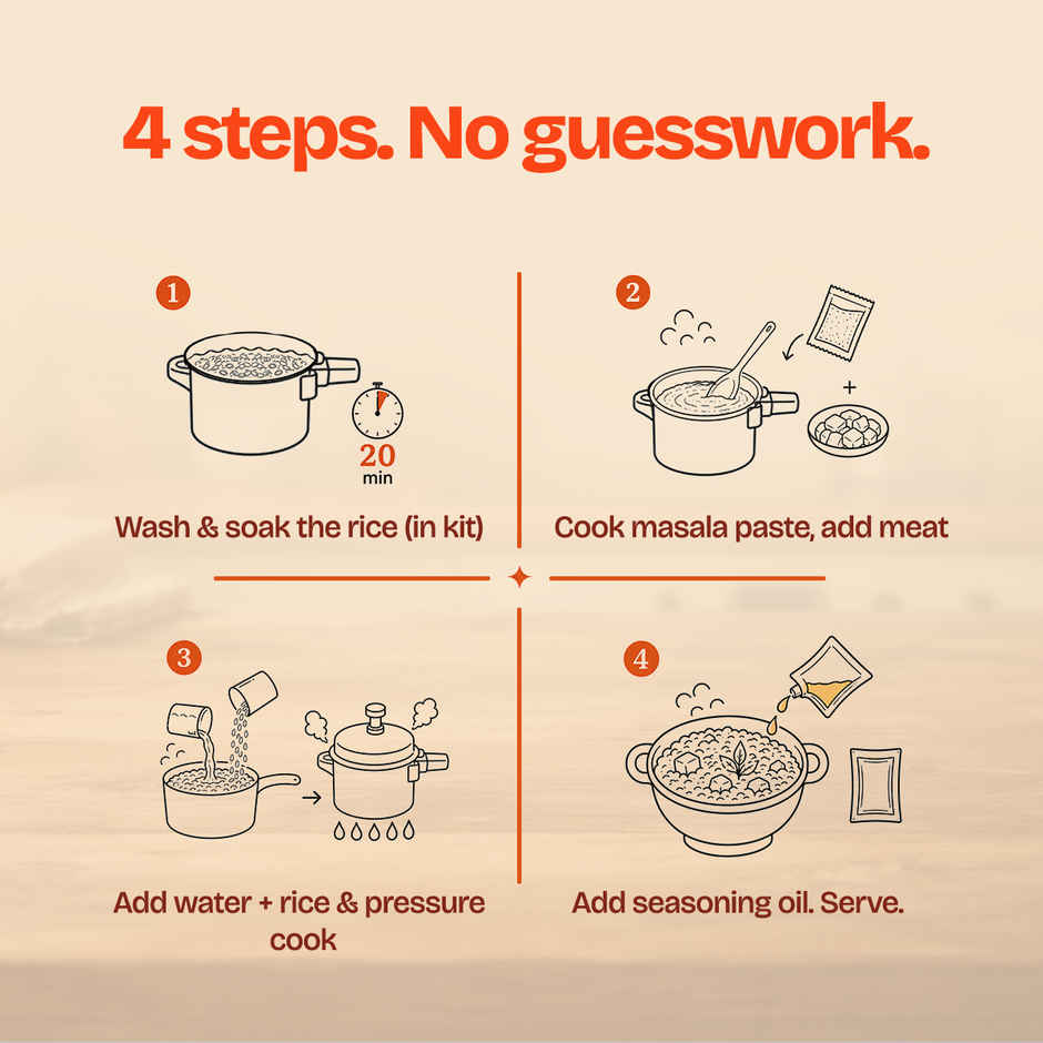 Cookd Dindigul Biryani Kit - Ready to Cook | Short Grain