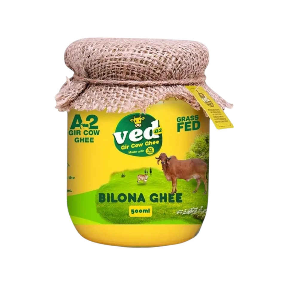 Ved A2 Desi Gir Cow Cultured Ghee Glass Bottle