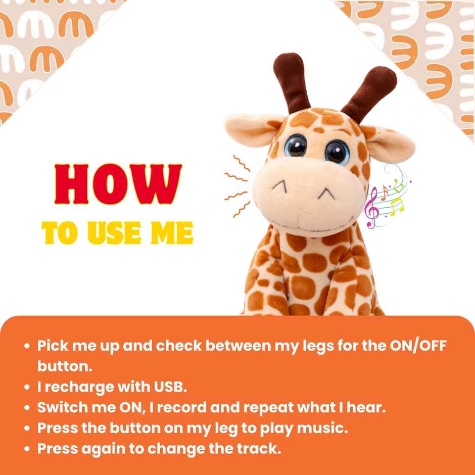 Toytales Giraffe | Plushies | Soft Toys | Electronic Toys| Birthday Gifts | Jumping Toys