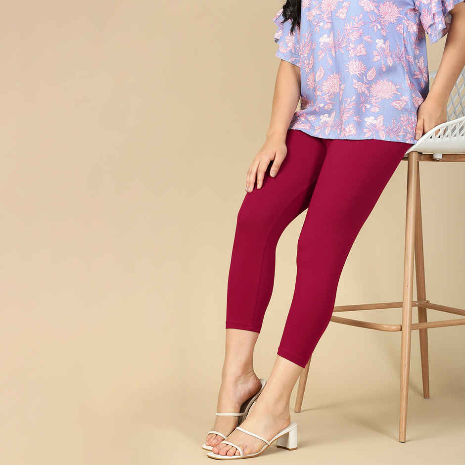 PYNK By Lux Cozi Super Soft 360 Stretch Premium Cotton Capri | Queen Pink | Free Size