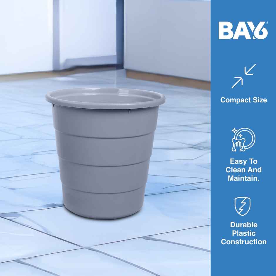 BAY6 Waste Paper Bin 8.5 L - Grey