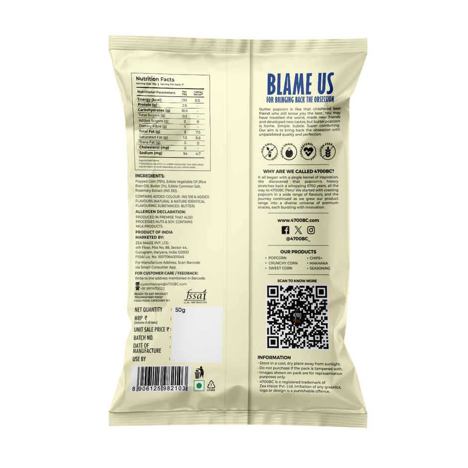 4700BC Butter Popcorn | Jumbo Size | Zero Palm Oil