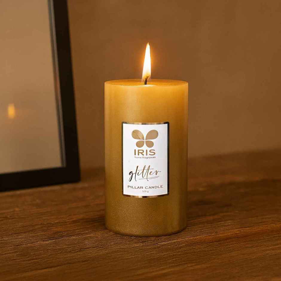 IRIS Gold Lacquered Glitter Candle