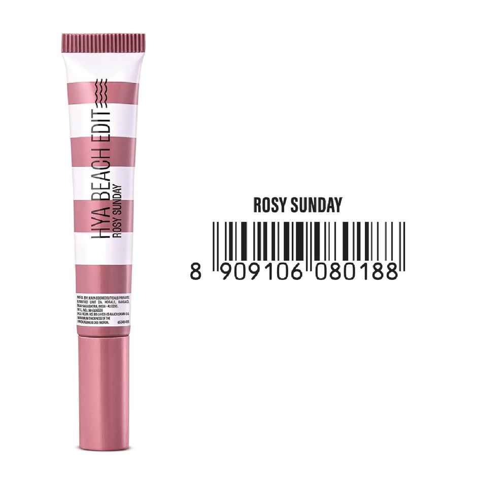 Lakme 9to5 Hya Beach Edit Lip Gloss Stain | 2 Rosy Sunday | Hydrating | Long Lasting | SPF 15