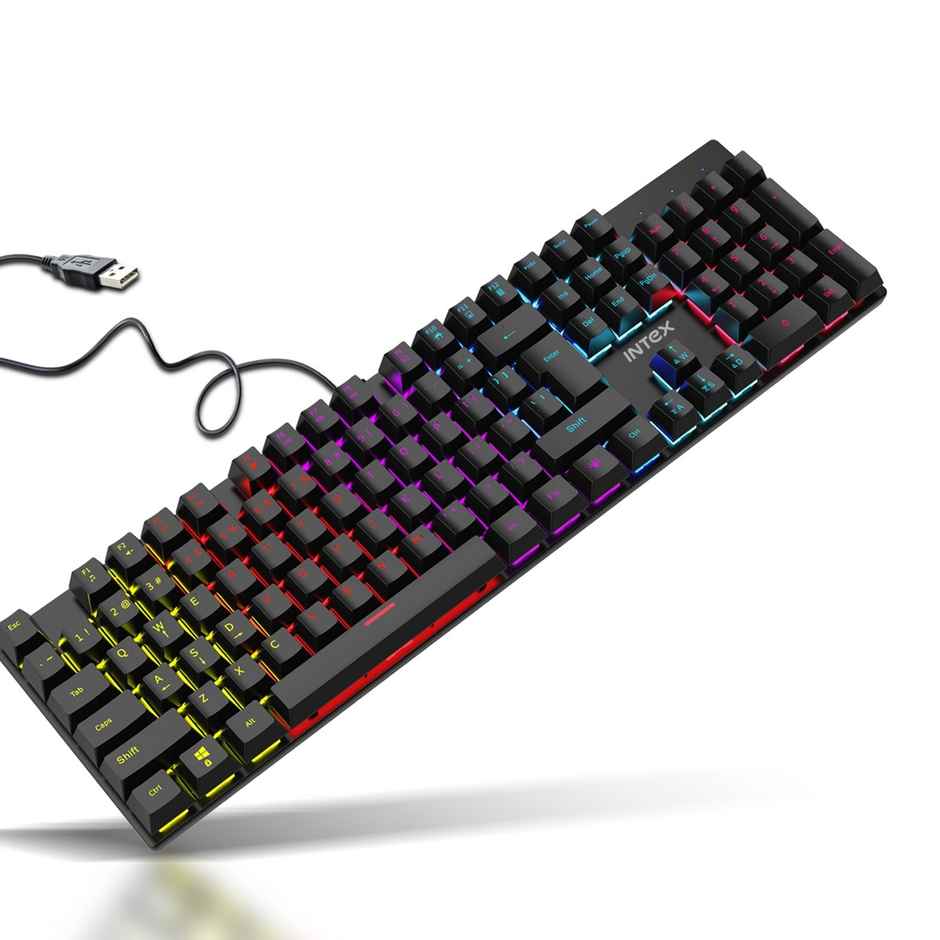 Intex Mechanical Wired Keyboard with RGB Light| 3 Level Brightness | Premium Plug & Play Keyboard