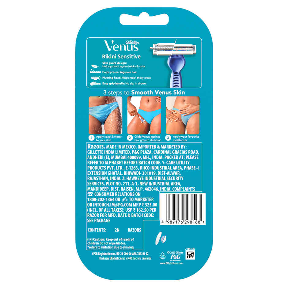 Gillette Venus Bikini Sensitive Hair Removal Razors