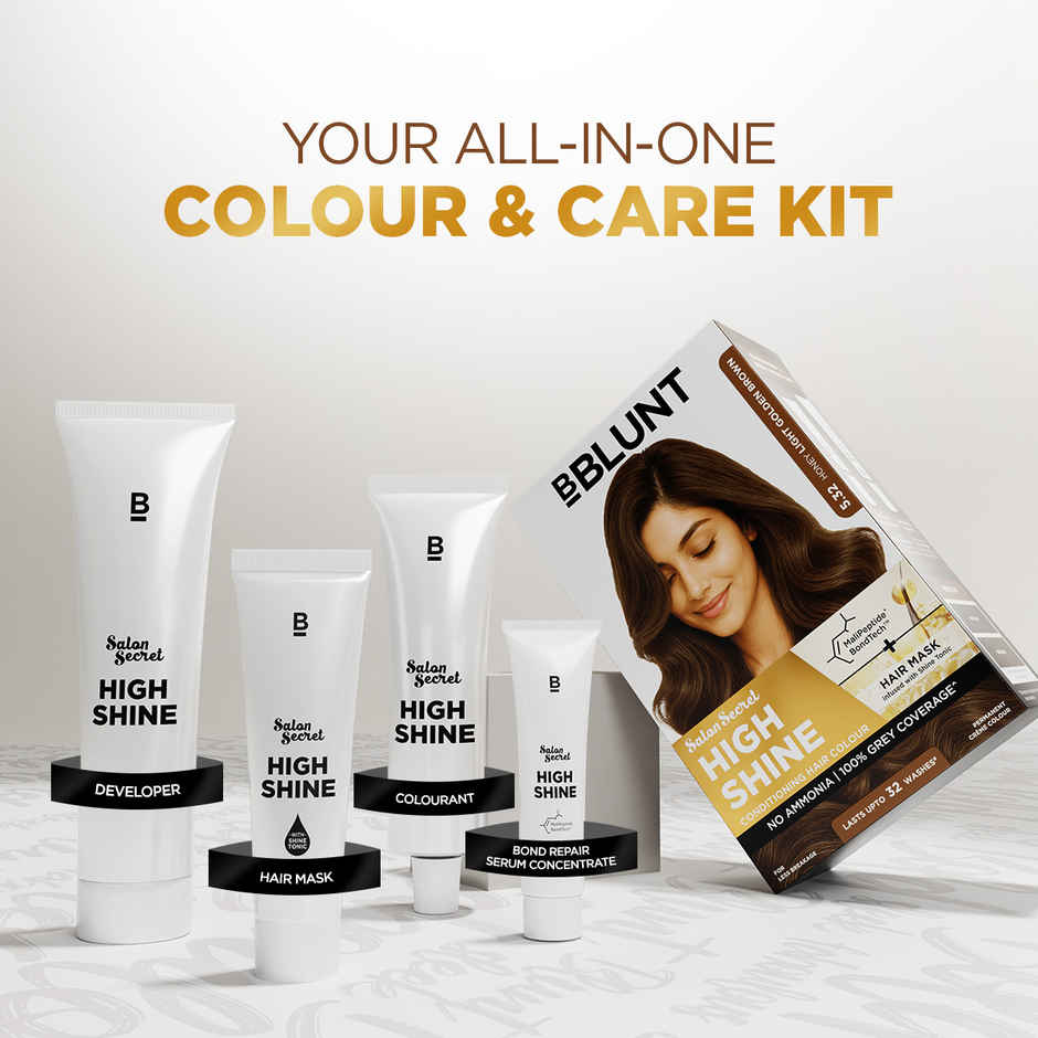 Bblunt Salon Secret High Shine Conditioning Hair Colour | Honey Light Golden Brown