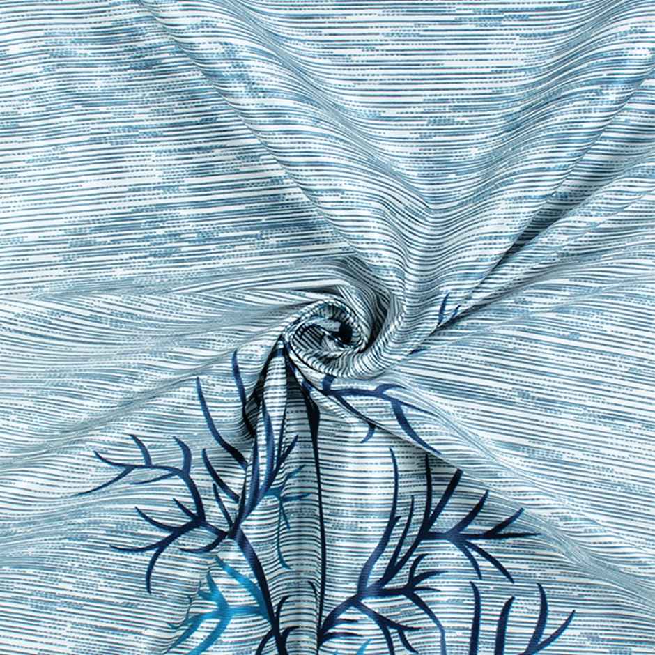 Story@Home 200 GSM Polyester Abstract 2 Piece Door Curtain | Blue & White