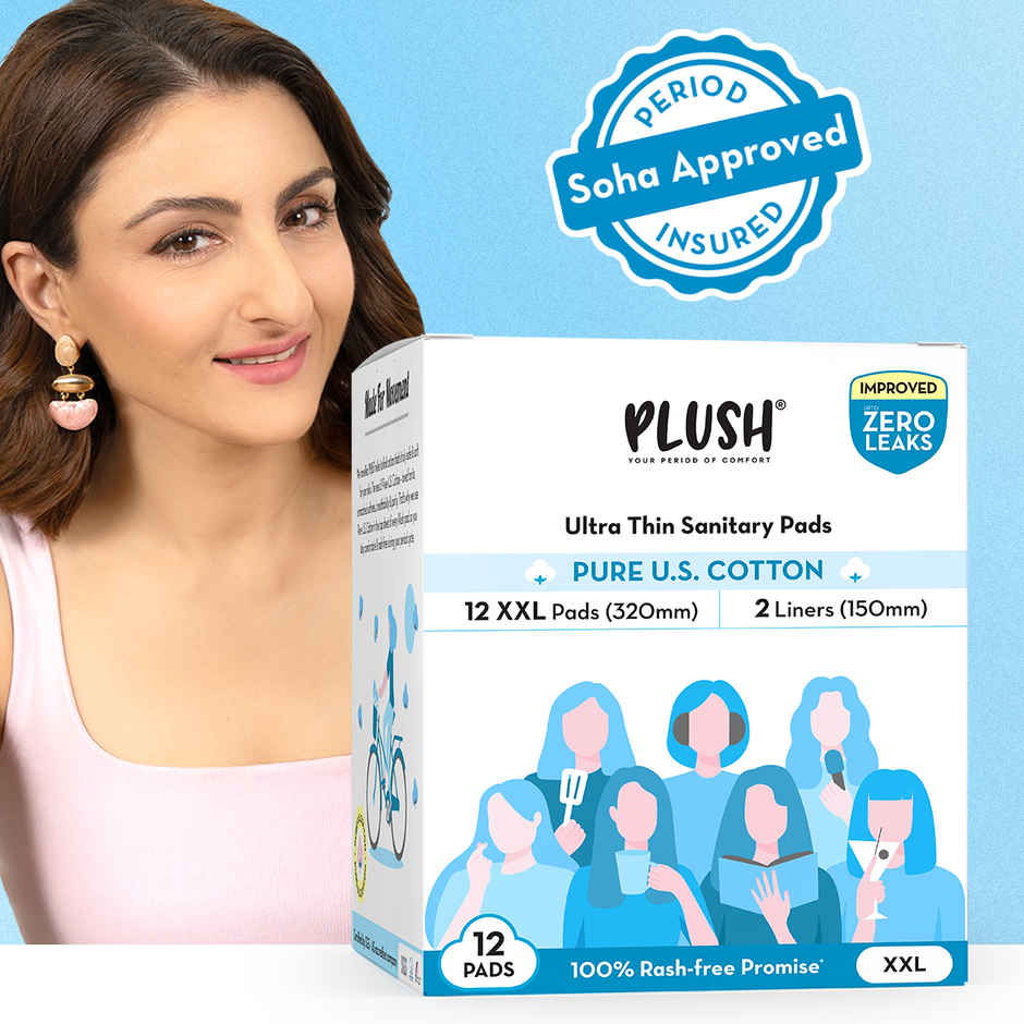 Plush Ultra Thin 12 XXL Sanitary Pads | Heavy Flow