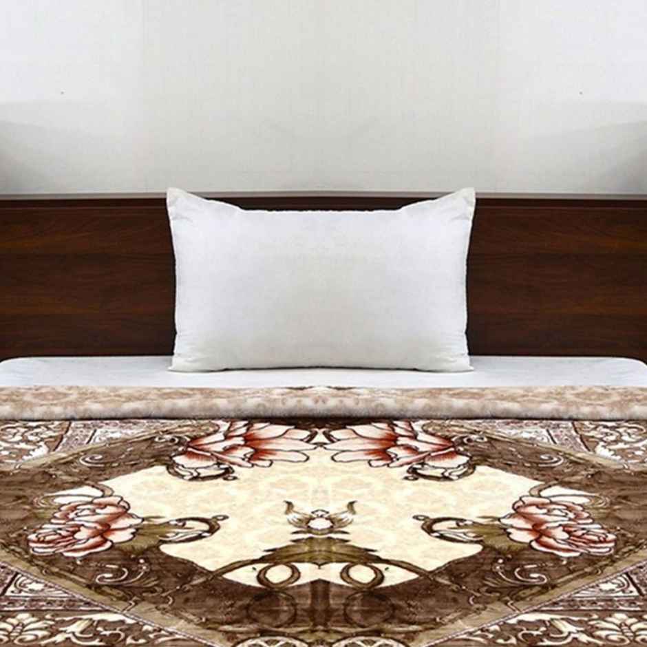 Signature 570 Gsm Polyester Brown Heavy Winter Super Soft Single Bed Mink Blanket