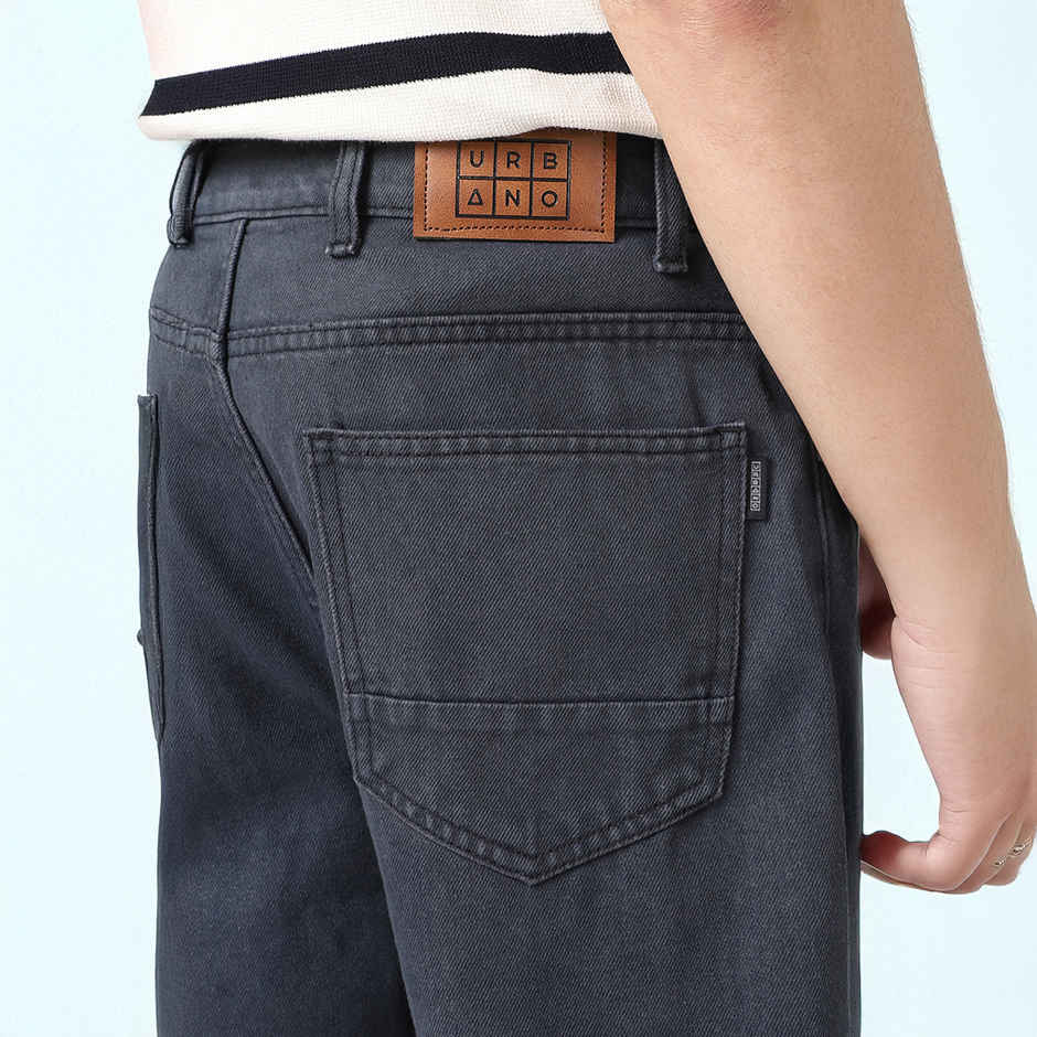 Urbano Fashion Men's Jeans Loose Baggy Fit Washed Non-Stretchable | Grey | 32