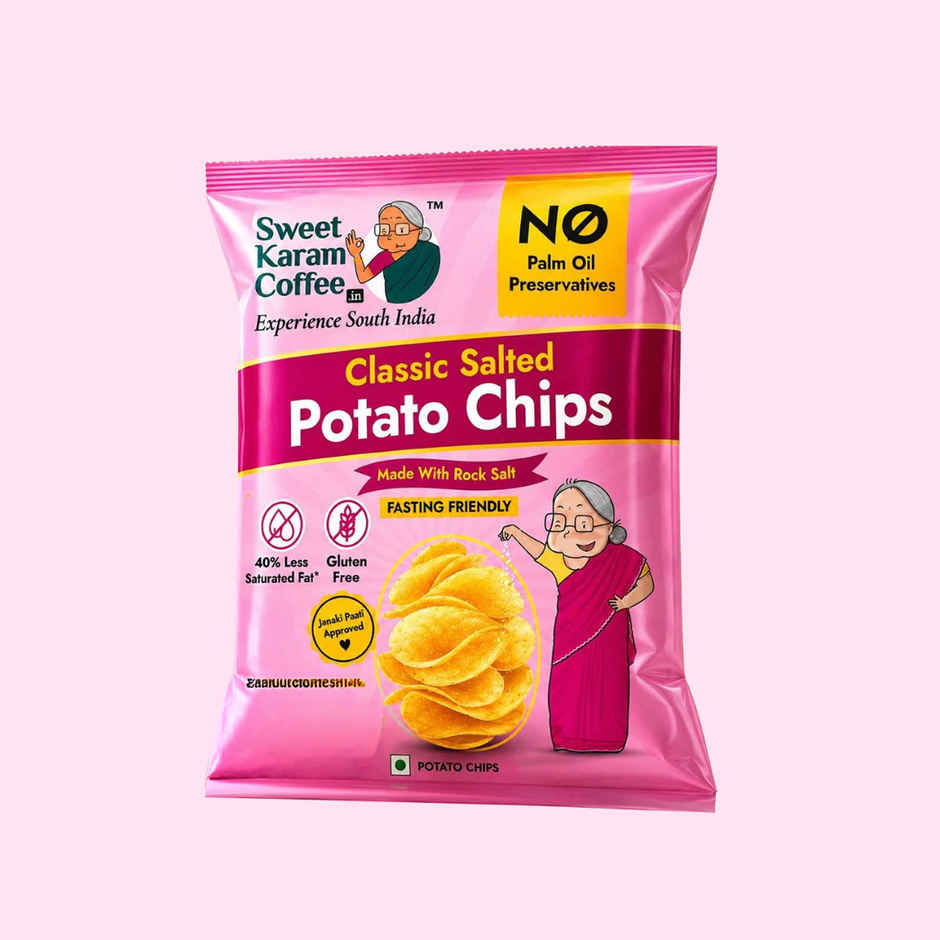 Sweet Karam Coffee Rock Salt Potato Chips - Fasting (Vrat) Special