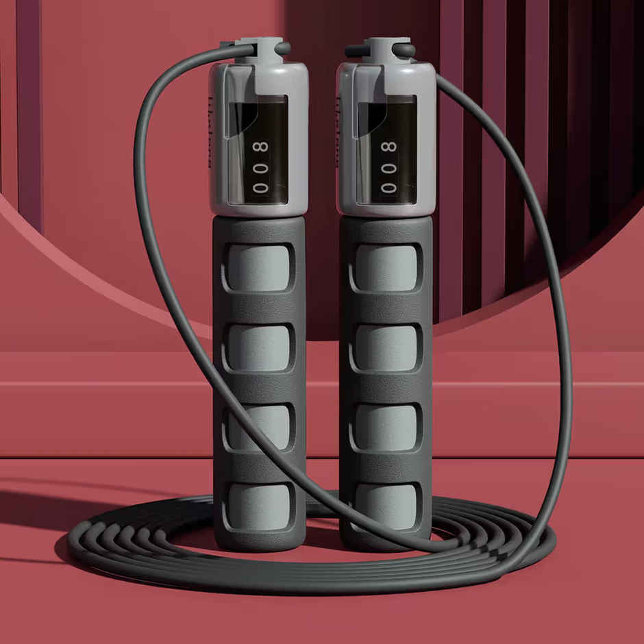 Lifelong LLSR06 Skipping Rope with Counter | Tangle-Free, 290cm (Grey)