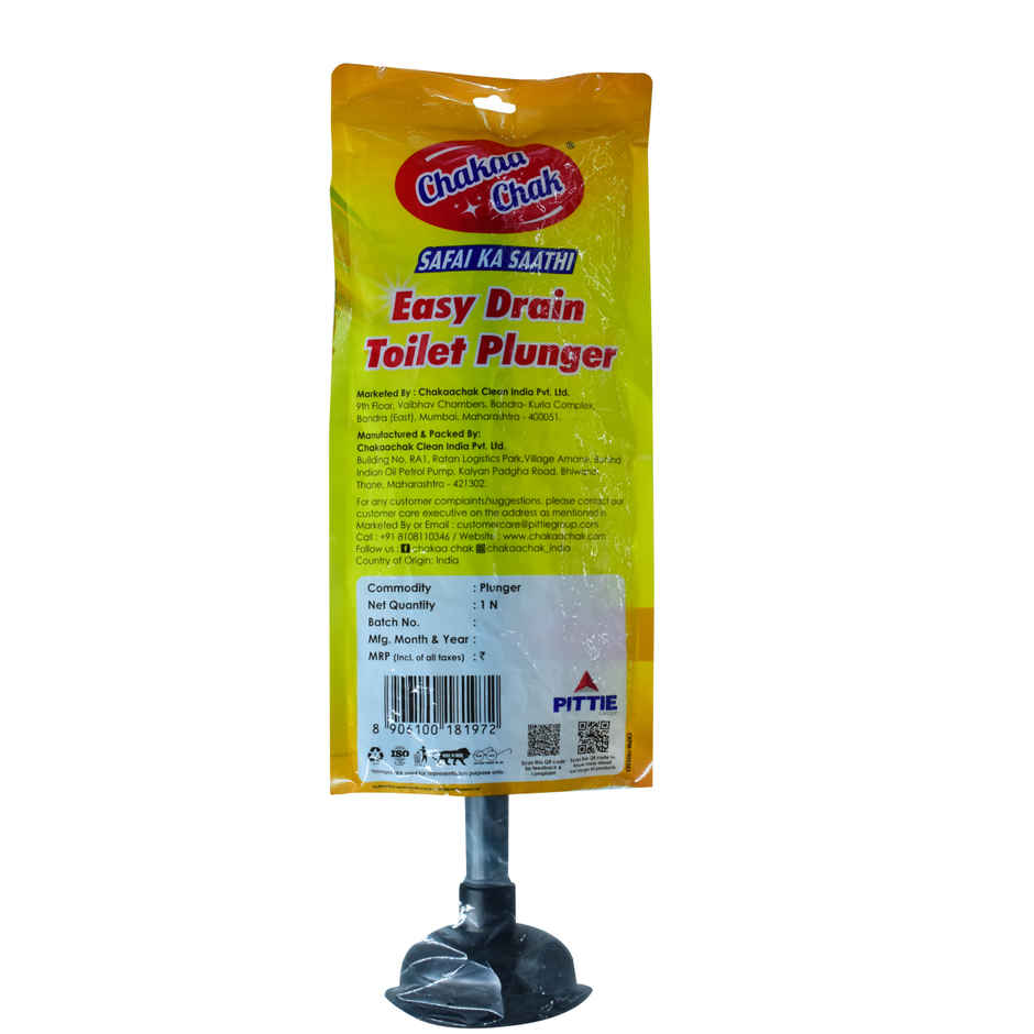Chakaachak Easy Drain Toilet Plunger Combo