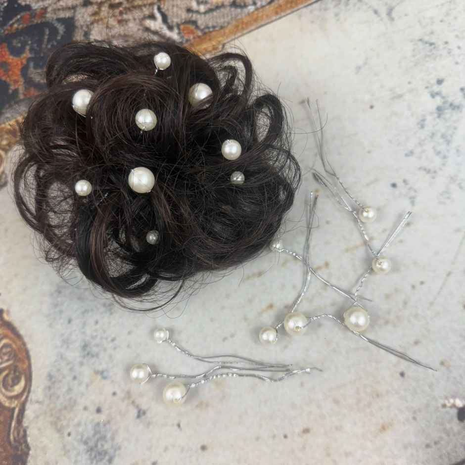 The Opal Factory Hair Accessories | 3 Size Mix Pearl Hair Stick for Girls and Women l Set of 20