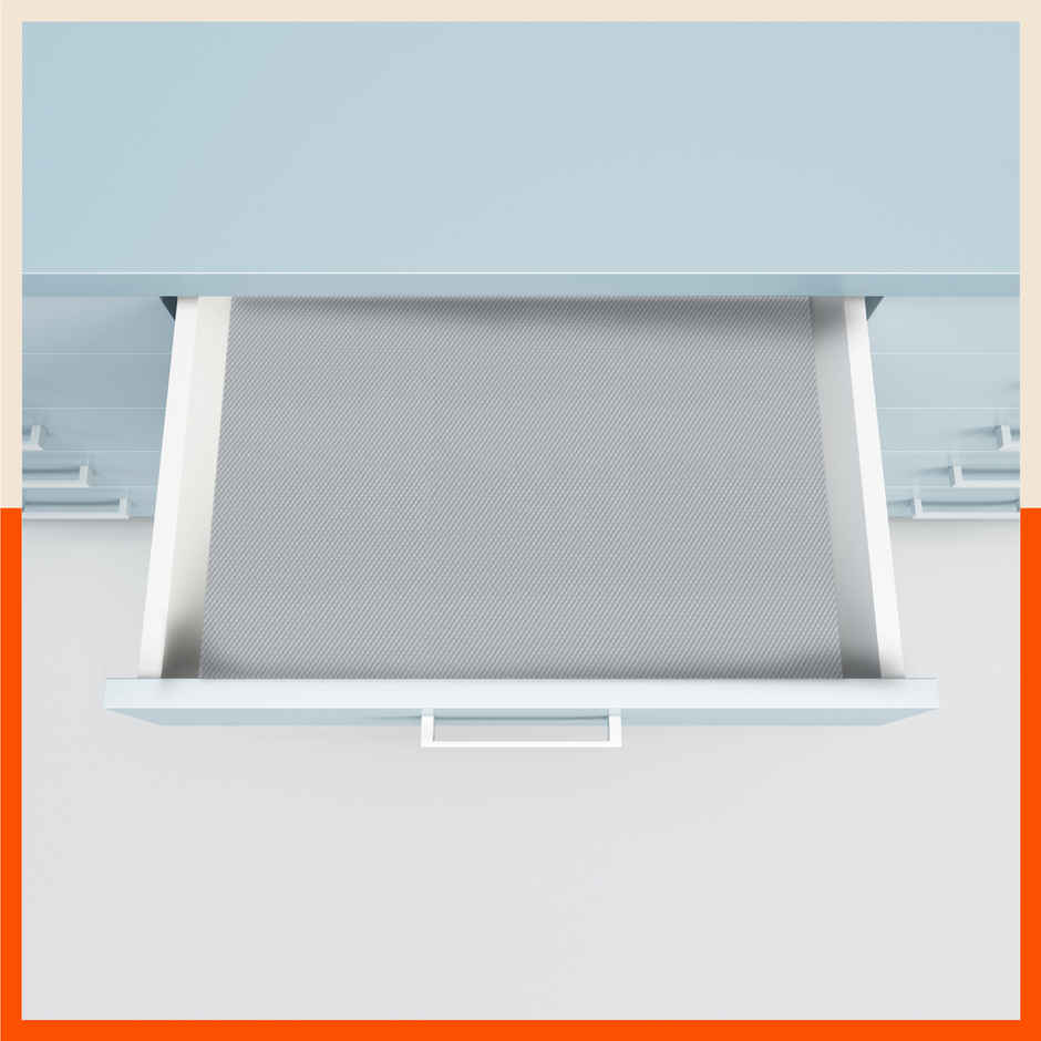 Bathla Shelf Liner | 45cm x 1.5 m | Multipurpose, Reusable, Washable, Temperature Resistant | Grey