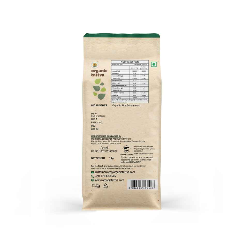 Organic Tattva Sonamasuri Rice White