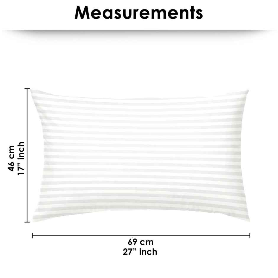 Story@Home White Satin Stripes Microfiber 1 Pillow