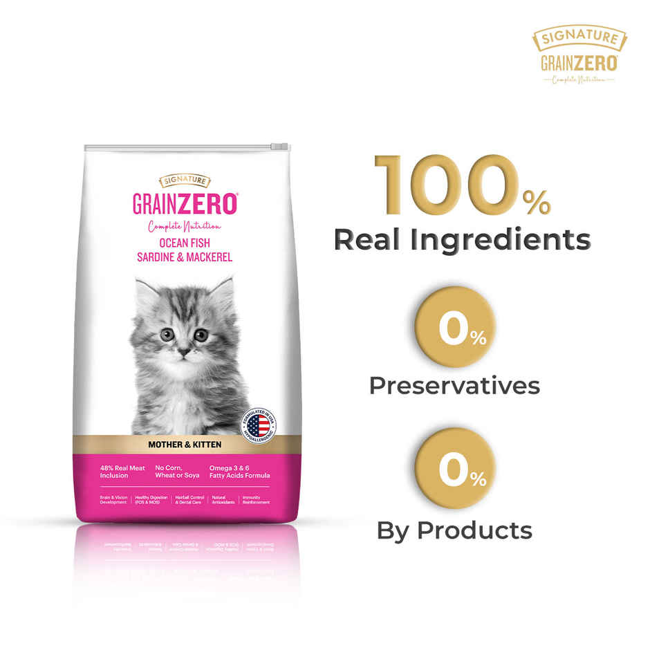 Signature Grain Zero Mother and Kitten Dry Cat Food | Ocean Fish Sardines & Mackerel