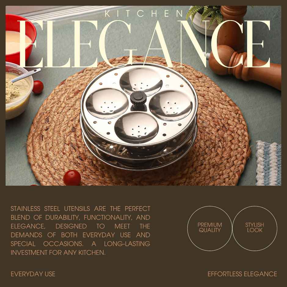 Jensons 3 Plates SS Idli Stand for 3 Liter Cooker | 9 Big Size idli Maker Stand, 3 Plates