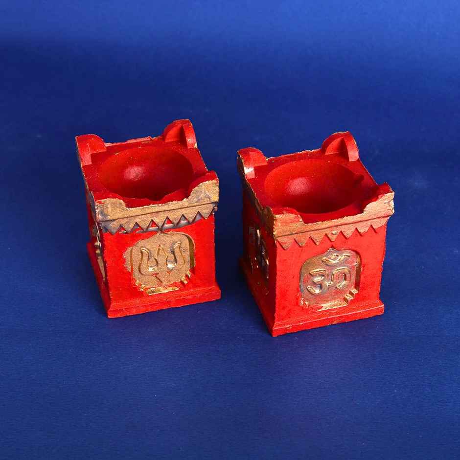 Tulsi Designer Clay Diya | Pack Of 2 | Pichai