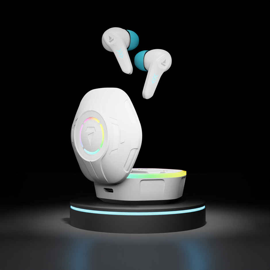 boAt Immortal 170 TWS Earbuds for Gaming with 40H Playtime, BEAST Mode & RGB LEDs - White Sabre