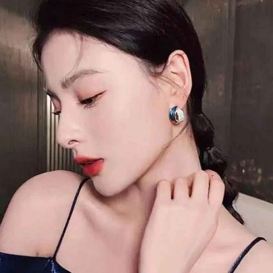 Estailo Fashion Women's Jewellery Earrings Blue Silver One Size | E0001357