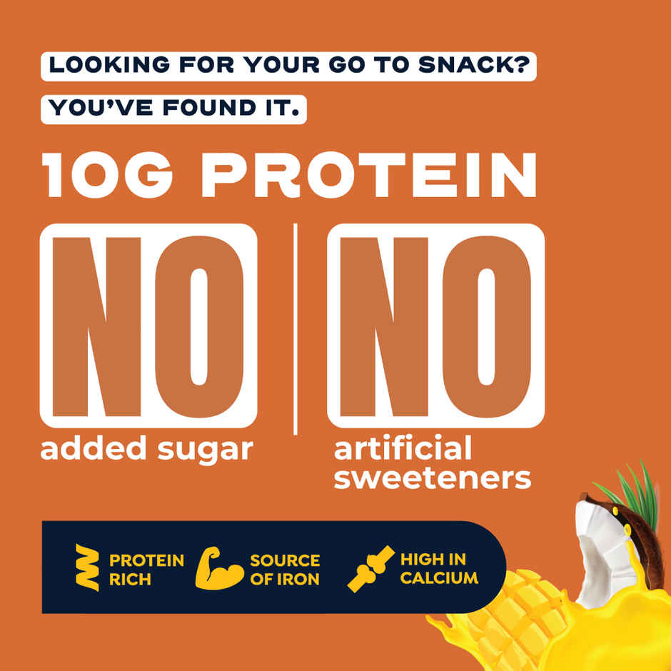 Stroom Berry White Chocolate 10G Protein Bar (45g) & Stroom Exotic Mango Coconut Protein Bars (45g) Combo