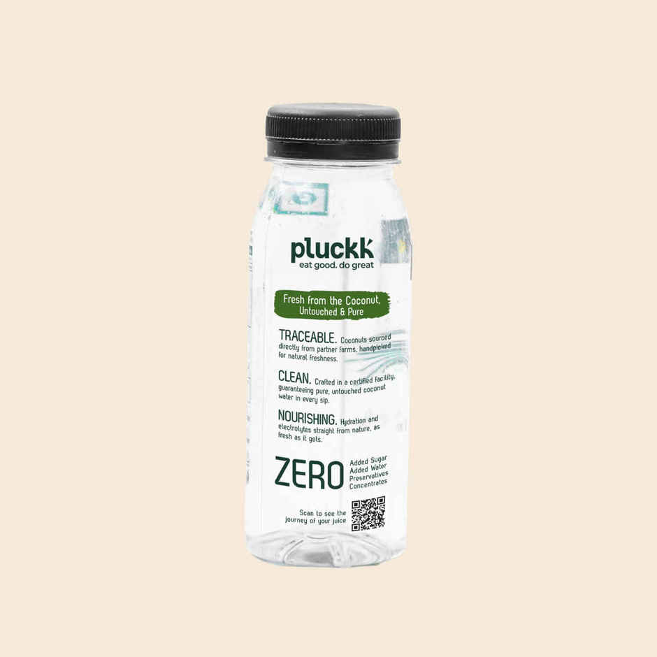 Pluckk Natural Tender Coconut Water | Hydration With Potassium & Electrolytes | No Preservatives