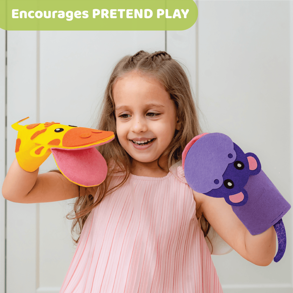 Jackinthebox Safari Hand Puppet Animals - Art & Craft Kit